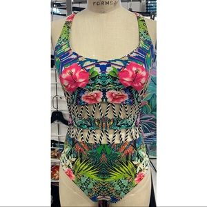 Red Carter Tropical cut out one piece
